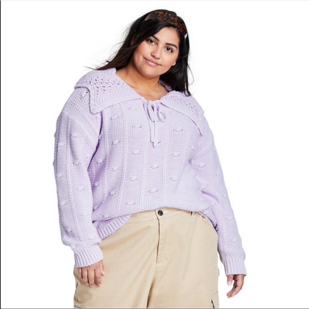 NWT Sandy Liang for Target Lavender Collared Pullover Sweater